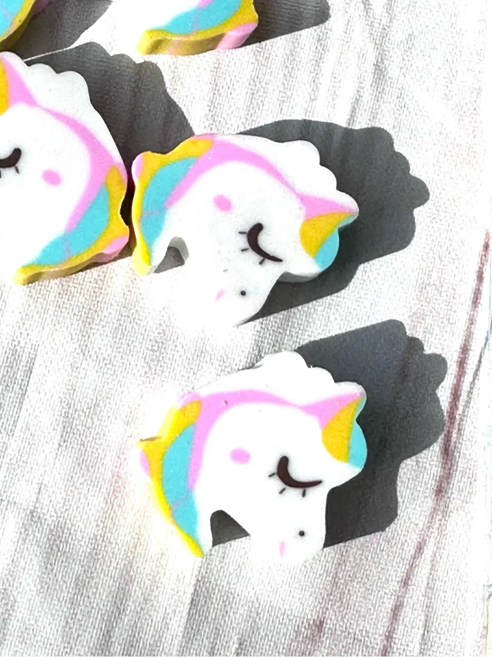 12 Rainbow Unicorn Pencil Set with Pastel Designs and Eraser Toppers
